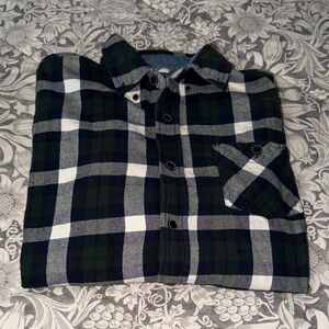Vintage Classic Black and Green Plaid Men's Shirt